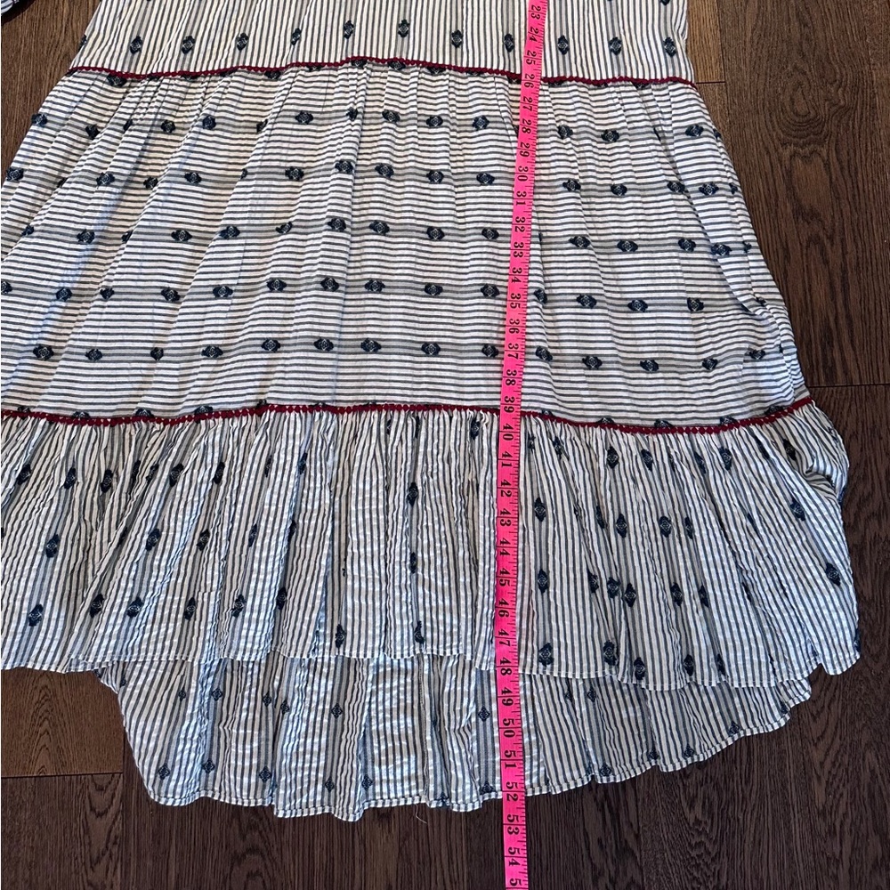 Zara Navy and White Patterned Maxi  Dress - Picture 11 of 13